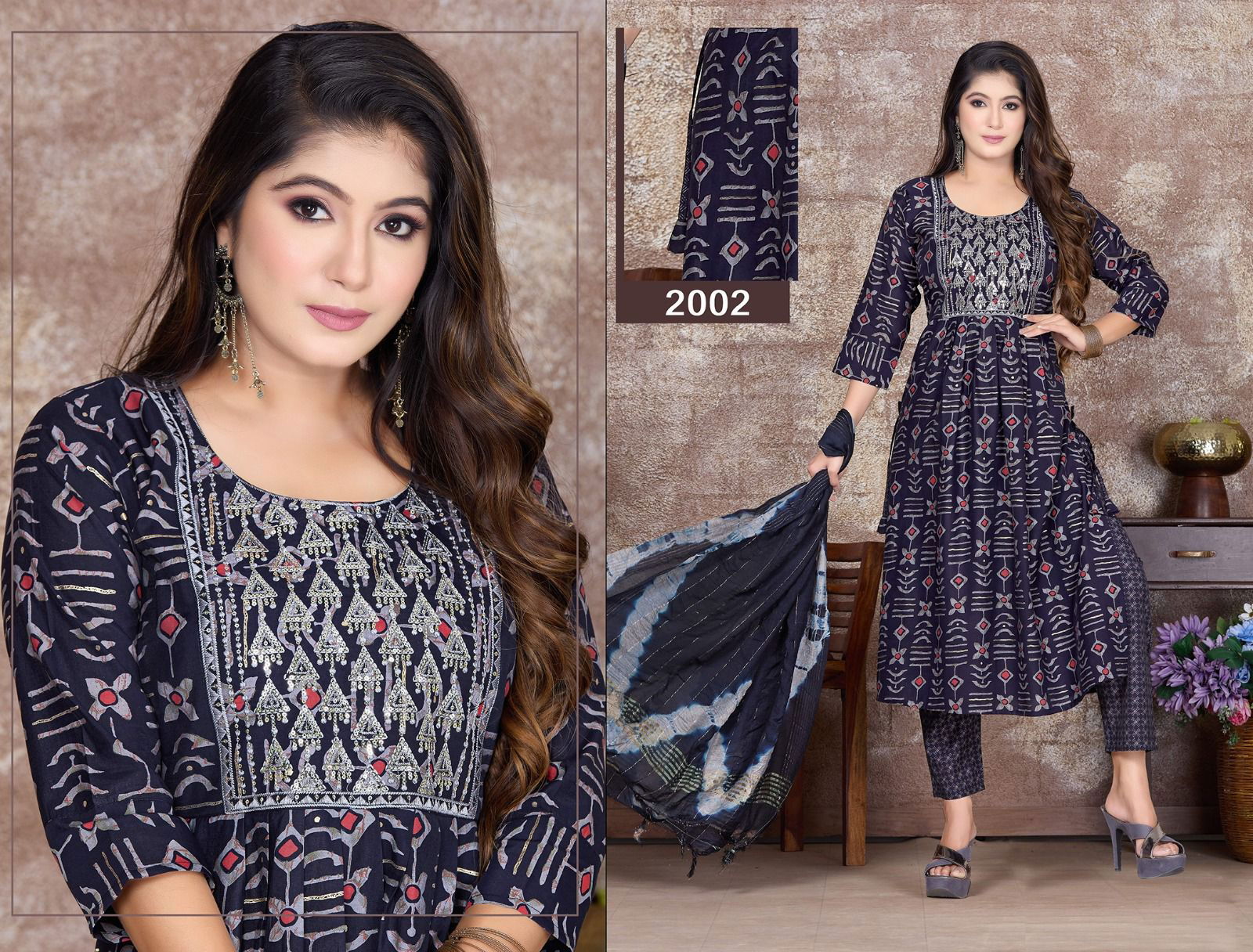 High Style V1 By Jlf Naira Cut Kurti With Bottom Dupatta Catalog
